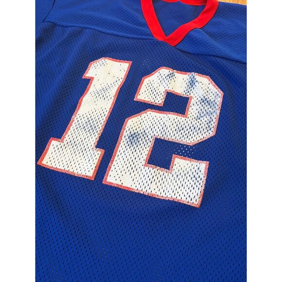 Vintage 90's Logo 7 Buffalo Bills Jim Kelly #12 NFL Football Jersey Men's Large - Picture 5 of 6
